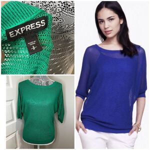 Express Dolman Sweater 3/4 Sleeve Green Size small S